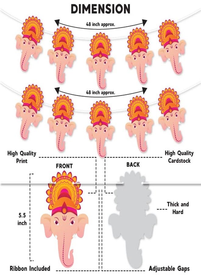 Festiko®Ganesh Ji Theme Banner for Ganesh chaturthi Party Decoration,Ganesh Festival Decorations, Party Supplies Set of 1 Pc Banner - Image 2
